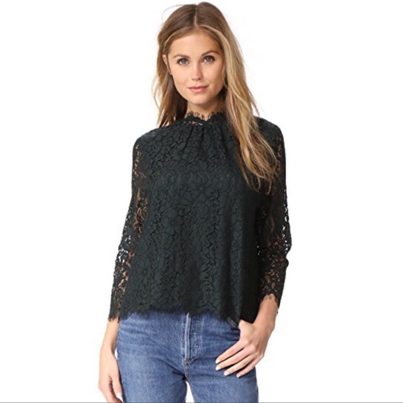 Joie Frayda Lace Button Back Top Blouse in Autumn Garden - Picture 3 of 12